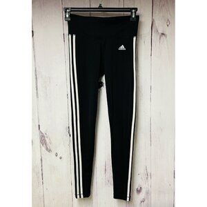 Adidas Womens Size Small Black White Stripe Climalite Leggings Pants